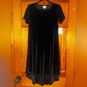 LuLaRoe Elegant Carly Black Velvet Ribbed NWT XXS